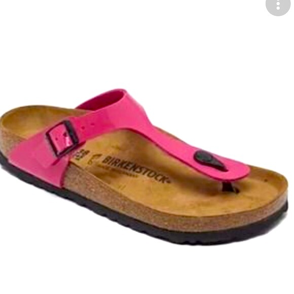 BIRKENSTOCK GIZEH Kids Thong Pink Vegan Leather Sandals Slides Mules Slides Cork - Picture 2 of 14